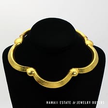 Vintage 1960's 22K Yellow Gold Hinged Collar Necklace 110.5g