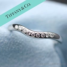 TIFFANY & CO ELSA PERETTI CURVED DIAMOND GYPSY SET WEDDING PLATINUM BAND (SZ 8.5)