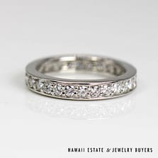 Platinum 1ctw Diamond Eternity Ring Size 5.25, 5.5g