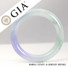 GIA Green & Lavender Hololith Bracelet Size 7.25
