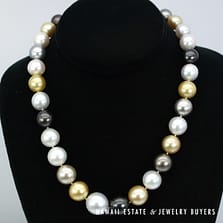 Multicolor South Sea Pearl Necklace Graduates 12mm-16mm 18" Strand with 14K Yellow Gold Clasp