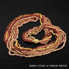 Ten-Strand Multi-Color Ni'ihau Shell Lei: Maunaloa 35 inches #3180-01