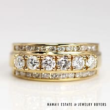 1ctw SI/GH Diamond 18k Yellow Gold Band Size 6.75, 6.4g