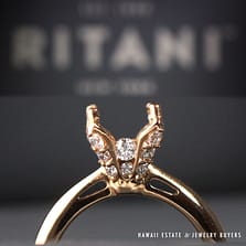 RITANI SOLITAIRE DIAMOND EMBELLISHED PRONG 18K ROSE GOLD ENGAGEMENT RING SETTING