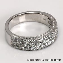 Daussi 14K White Gold Diamond Pave Ring SIZE 7.5 #2357-02