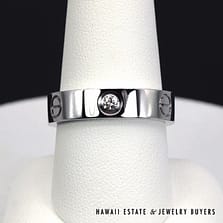 Cartier 18K White Gold 0.24ctw 3 Diamond Love Ring Size 60