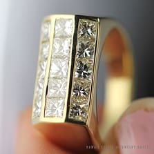 1.50CTW PRINCESS CUT 14K YELLOW GOLD MEN'S RING SIZE 8.25