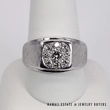 0.65ctw Diamond 14K White Gold Gents Ring Size 10.75