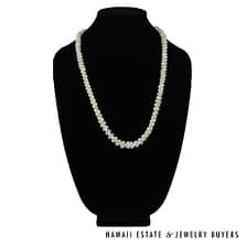 Single Strand Ni'ihau Shell Lei: Pikake Momi Uli'Uli 29" #AP040821-04