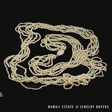 Six Strand Ni'ihau Shell Lei: Laiki Lenalena 60 inch #2778-17