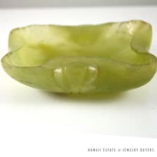 IMPORTANT 18C CHINESE JADE LEAF CARVED CALLIGRAPHY BRUSH BOWL