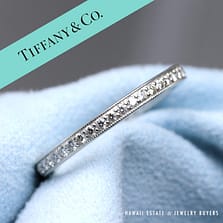 AUTHENTIC TIFFANY & CO. LEGACY 2MM DIAMOND ETERNITY PLATINUM BAND RING SZ 7.5