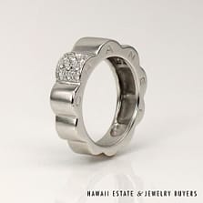 Chanel 18K White Gold Camelia Diamond Ring SIZE 48 (US size 4.5) *3069-02