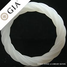 GIA Grade A Nephrite Jade Twist Bangle