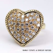 2ctw SI/GH Diamond PavŽ Heart Ring 18k Yellow Gold Size 5.5, 15.1g