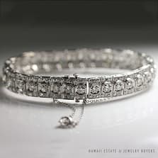 Antique 1920's European Cut Diamond 8.62ctw Platinum Bracelet