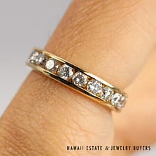 1.75ctw Channel Set Diamond Eternity 14k Yellow Gold Band Size 5, 3.6g