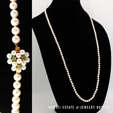 Knotted 6-6.5mm Cultured Pearl 14K Yellow Gold 36" Strand