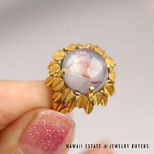 18.5ct Star Sapphire 20K Yellow Gold Cab Ring Size 6.5