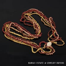 Five-Strand multi-Colored Ni'ihau Shell Lei: 36 inches Maunaloa Kahelelani.
