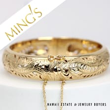 Ming's 28g 14KYG Dragon & Phoenix 15mm Bracelet Size 7 1/4 with Box