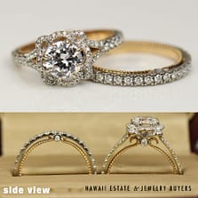 Verragio 18K White Rose Gold 0.60ctw Semi-Mount Wedding Engagement Ring and Band Settings with Box and Receipt Size 6.25