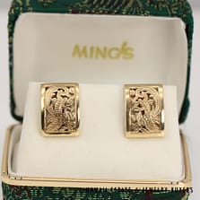 Ming's 14KYG Phoenix Rectangle Pierced Earrings