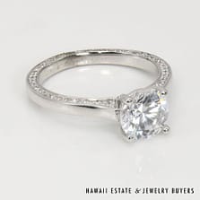 Platinum and Diamond Semi-Mount with CZ Center SIZE 6.5 #1685-01