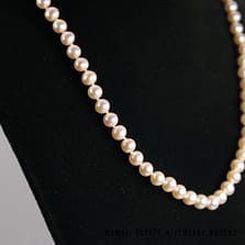 5.5-6mm Pearl Strand 18" Knotted Necklace 14K Yellow Gold Clasp