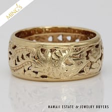 MING'S 4.1g 14KYG 8mm PHOENIX BAND RING SIZE 6