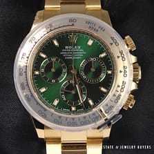 ROLEX DAYTONA 116508 GREEN DIAL YELLOW GOLD 40MM , UNWORN SEPT 2020 CARD+BOX