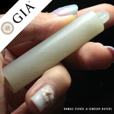 Certified Nephrite Jade White Hollow Cylinder