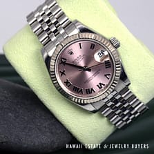 Rolex 31mm Salmon Dial Roman Numeral Jubilee Watch REF 178274 Stainless Steel Circa 2011-2019 With Box