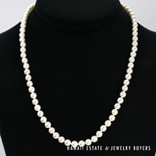 Mikimoto 5.5-6mm Cultured Pearl Strand 18k Yellow Gold Clasp Necklace 18"