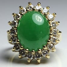 Natural Grade A Jade Cabochon Ring