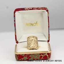 Ming's 7.3g 14KYG Rectangle Dragon Ring Size 6 with Box