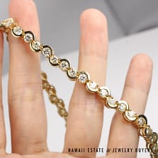 6.50ctw SI/HI Diamond 14k Yellow Gold Straightline Bracelet Size 6.75