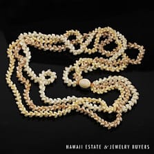 Three-Strand Multi-Color Ni'ihau Shell Lei: Pikake Momi 40 inches #RM112420-05