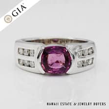 GIA 9.1g 14KWG 1.85ct SAPPHIRE 0.50ctw DIAMOND RING SIZE 6 