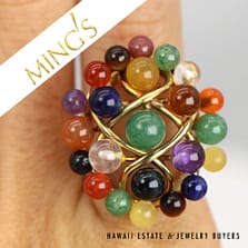 Ming's 9.4g 14KYG Multi Stone Ring Size 7