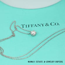 Tiffany & Co 0.68ct VS1 J Round Brilliant Cut Diamond Solitaire Pendant