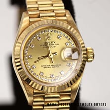Rolex 73.4g 18KYG Ladies Rare String Dial Size 5.5 Ref 69178 Circa 1990