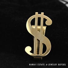Dollar Sign 10.8g 14K Yellow Gold Money Clip