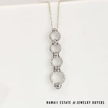 Diamond 18K White Gold Pendant Necklace 3g 0.65ctw VS/GH with 18in Rolo Chain