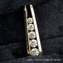 1ctw Diamond Ladder 14K Yellow Gold Pendant