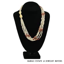 Ni'ihau shell lei Kipona Maunaloa and Pololei Kahelelani and Laiki Ke'oke'o, Ula Ula, Akua Pua, Kamoa, Maku'e.