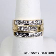 Vintage 1.25ctw Diamond 18K Two-Tone Gold Gents Ring Size 9