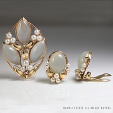 Ming's Hawaii Grey Jade Pearl Set
