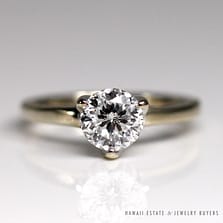 ROBERTO COIN 0.80CT G VS1 DIAMOND 18K WHITE GOLD 3 PRONG ENGAGEMENT RING SIZE 4