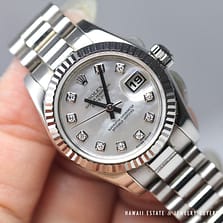 ROLEX DATEJUST REF 179179 DIAMOND MARKERS 18KW MOP AUTOMATIC JUBILEE BRACELET